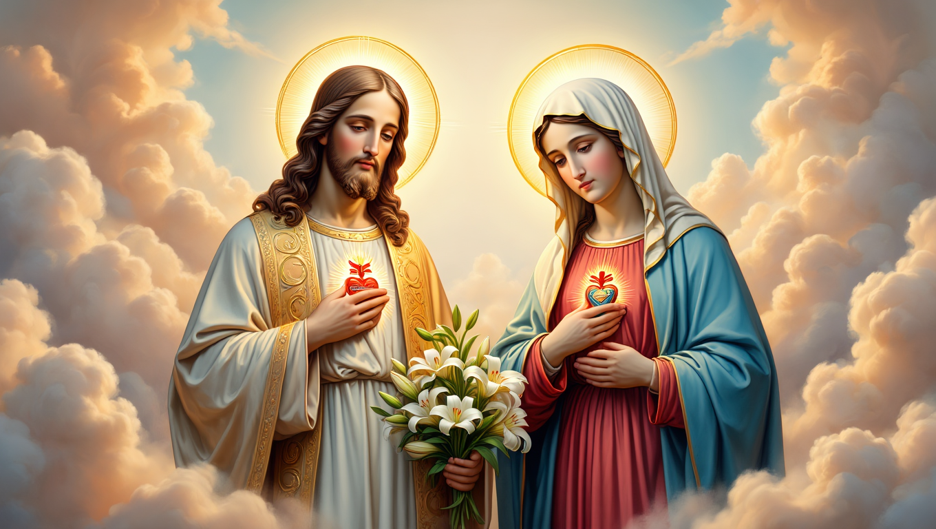 Jesus and the Virgin Mary the divine light that guides humanity.